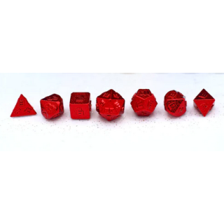 10MM Mini Metal RPG Red Polyhedral Dice Set