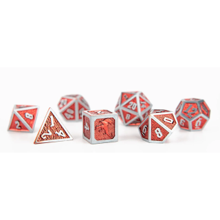 Draconis Brushed Red Polyhedral Dice Set