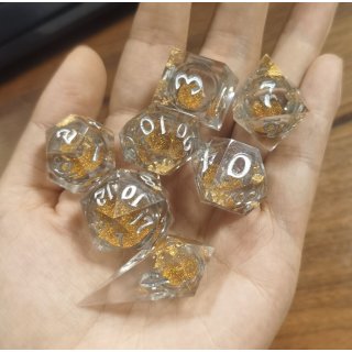 Sharp Edge Liquid Core RPG Dice Set Gold (7)