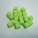 10mm Green Wooden Cube Tokens (100 Pack)